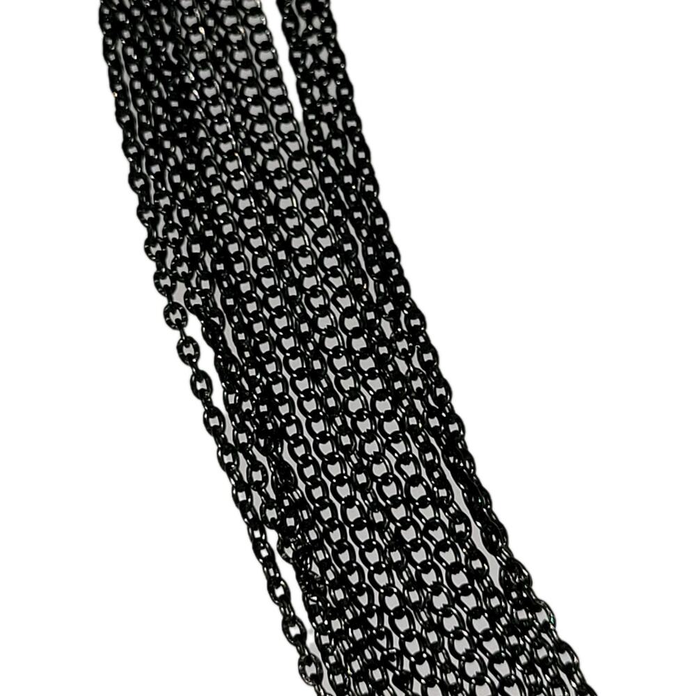 Sleek Black Chain Necklace NY 20" Adjustable Lobster Clasp Men's Women's Jewelry - Picture 6 of 11